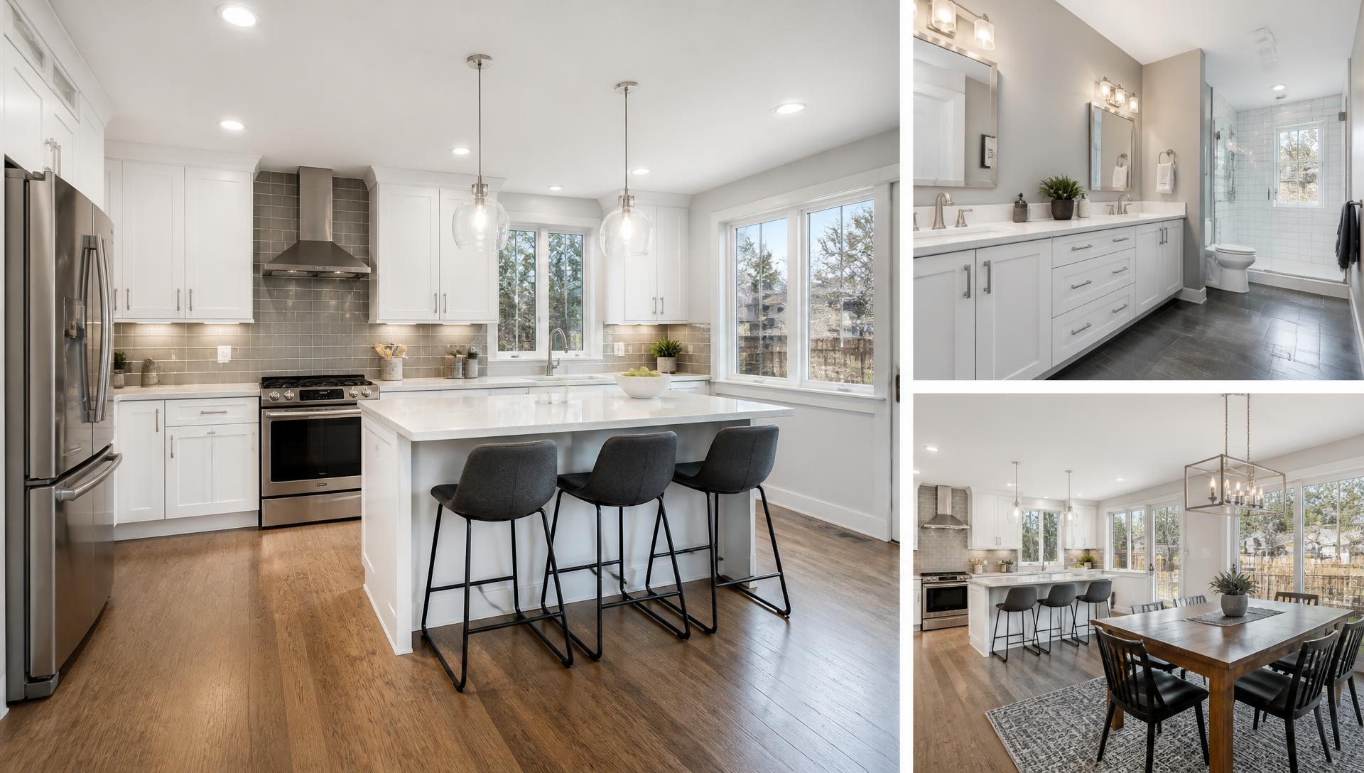 Modern kitchen and bathroom remodel in a Denver home